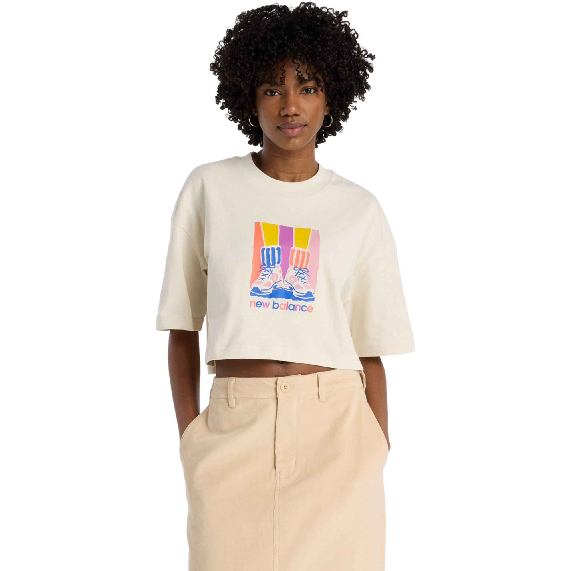 New Balance Women's Gradient Shoes Cropped Tee